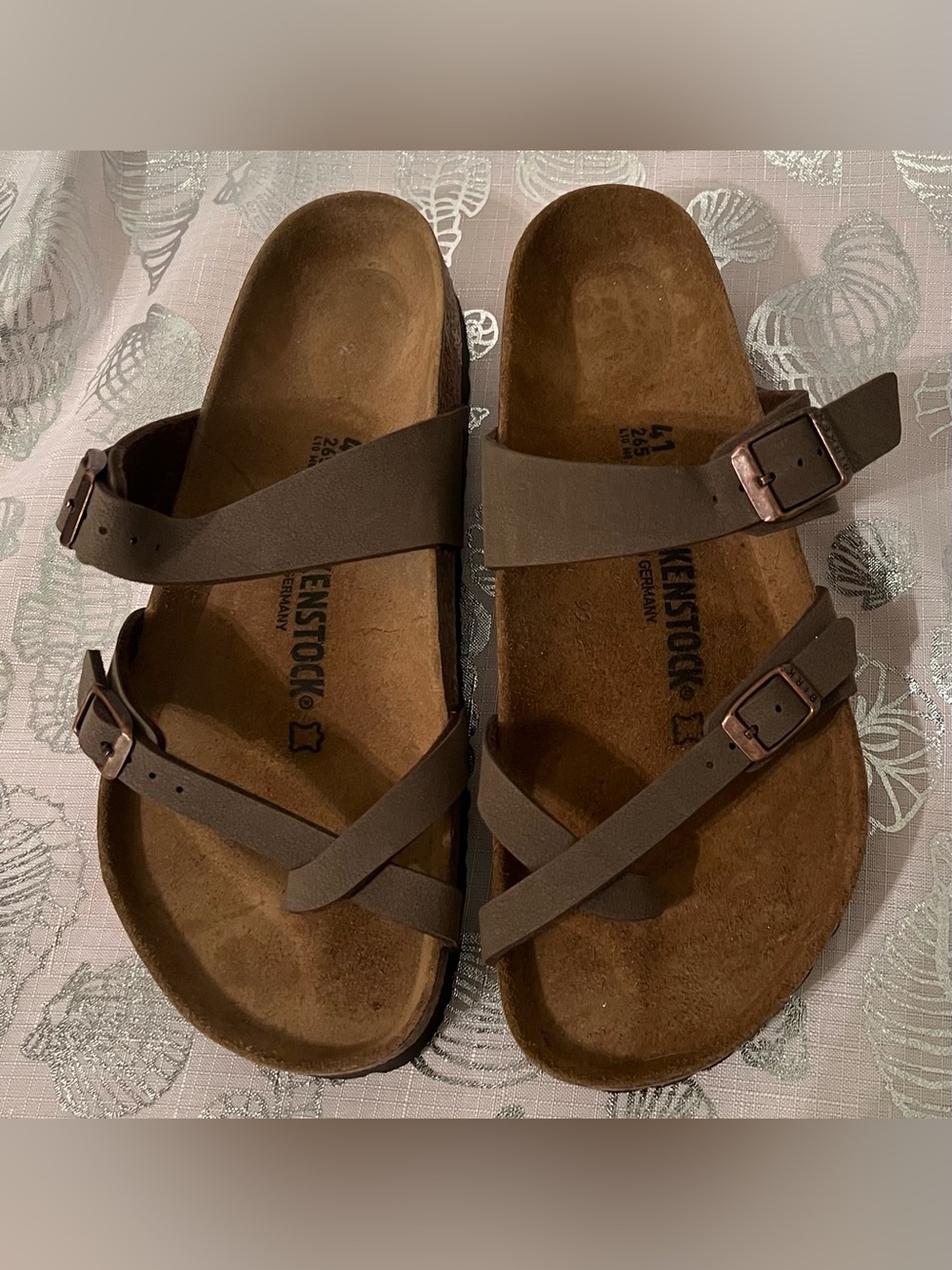 Birkenstock Mayari Mocca Classic Birkibuc Cork Two-Strap Sandals Women’s 10 - Picture 3 of 7